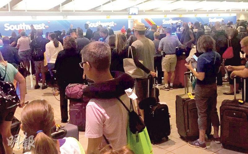 登機系統故障影響全球多國機場。（圖源：互聯網）