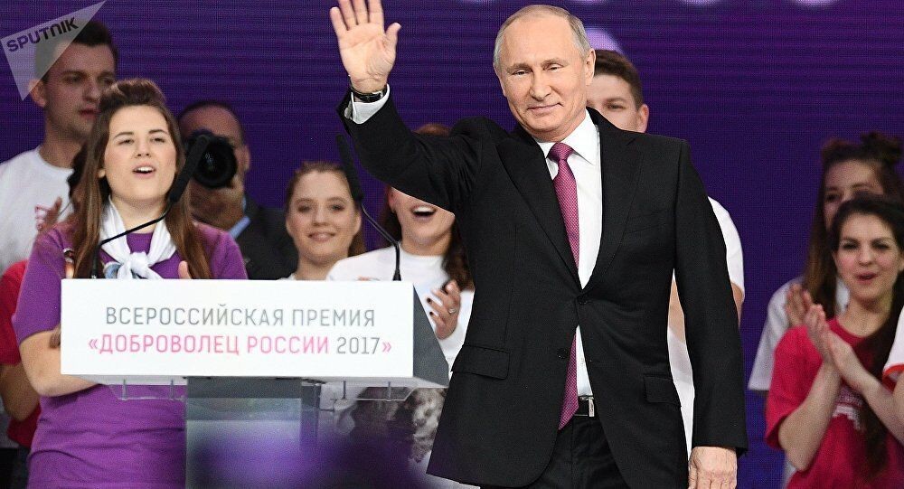 普京總統與支持者。