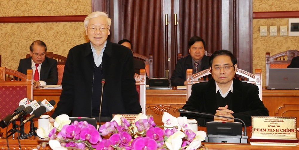 阮富仲總書記主持會議。