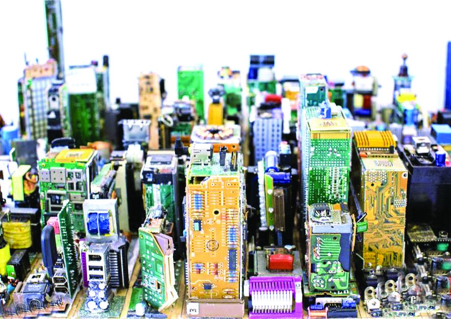 電腦,配件,搭起,一座「曼哈頓」城