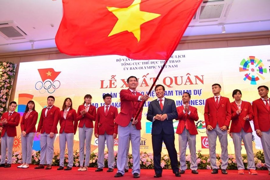 我國體育代表團出征儀式。