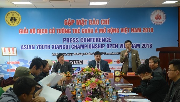 象棋公開賽記者會。