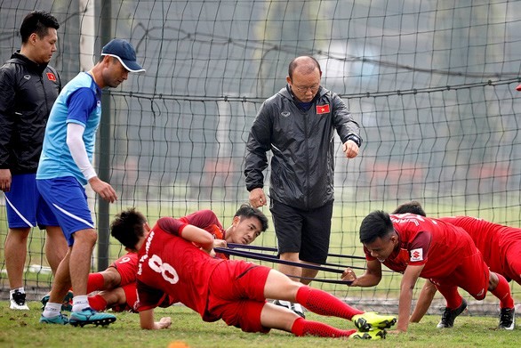 越南球隊進行訓練。