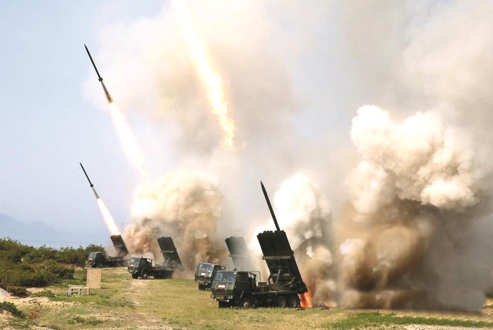 朝鮮火力打擊訓練現場一瞥。