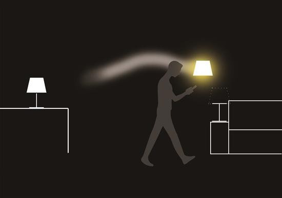 燈座可以放置在多種不同表面，床邊桌、沙發旁或是衛生間等等