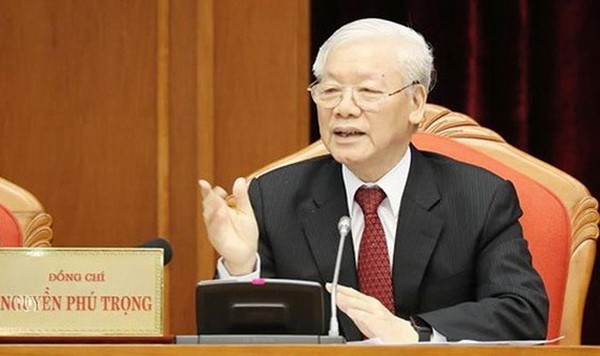 總書記、國家主席阮富仲在會議上致詞。