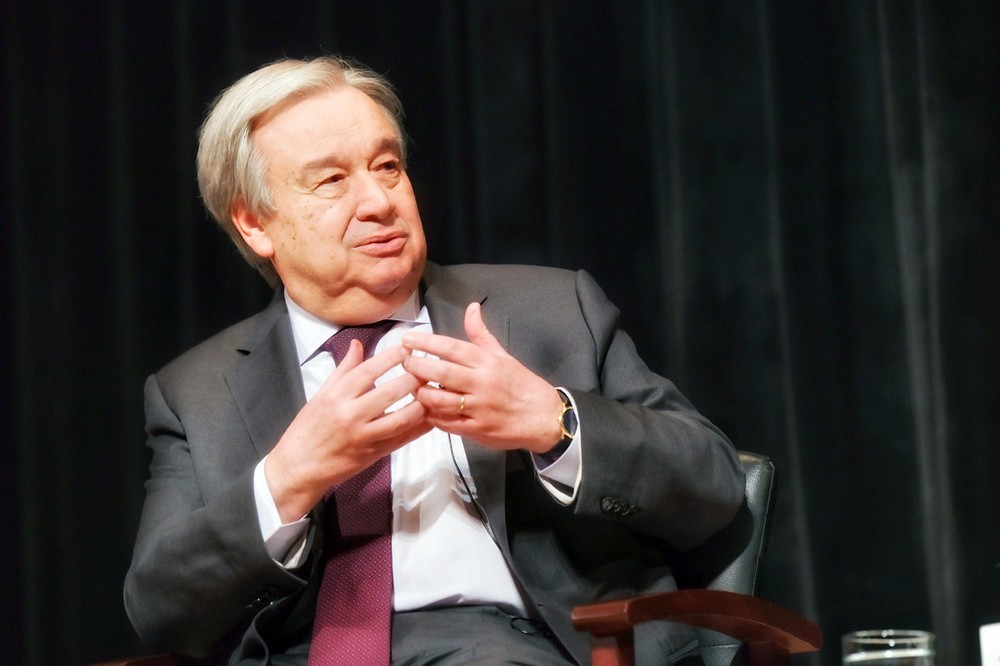 聯合國秘書長古特雷斯今天在紐約市人文類私立研究型大學“新學校”（New School）發表題為 “女性與權能”的演講。