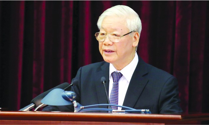 總書記、國家主席阮富仲會上致詞。