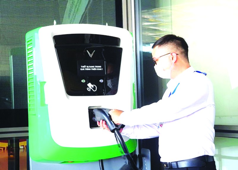 峴港市電動汽車充電樁模式。