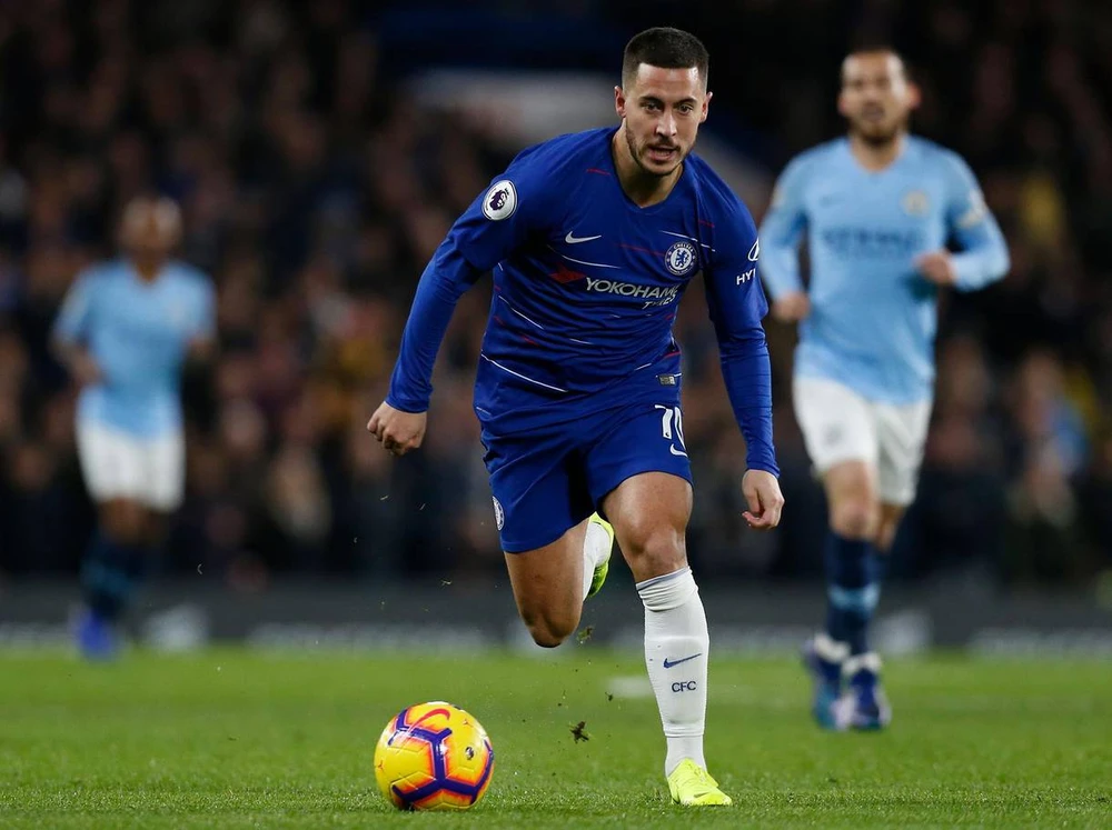 Eden Hazard trong trận thắng MC 2-0 ở lượt đi