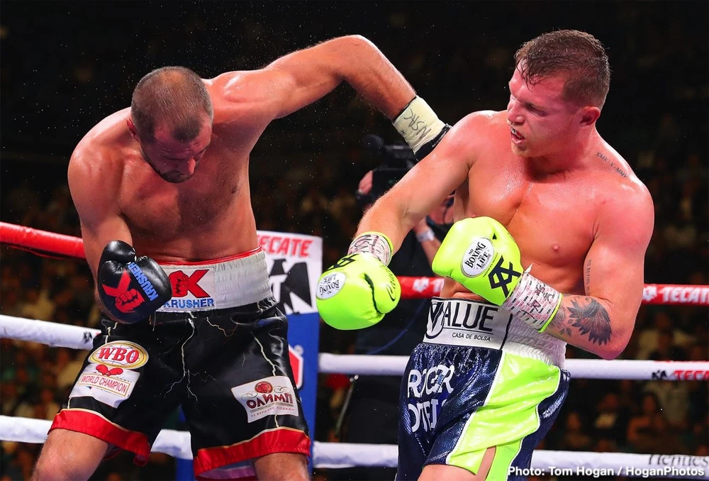 Canelo tung đòn KO Kovalev