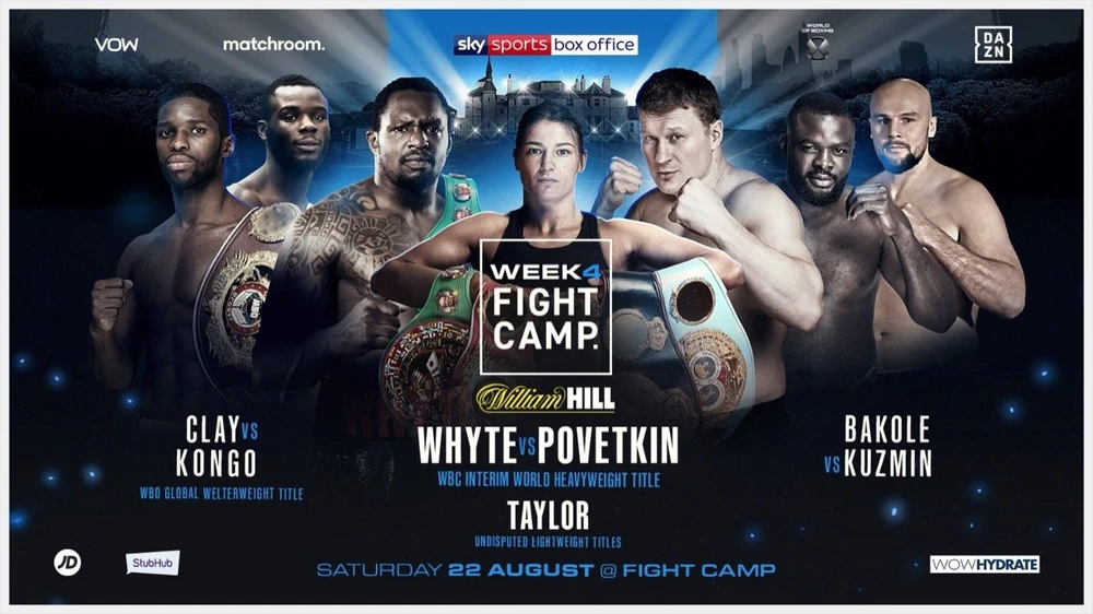 Áp phích quảng bá trận Dillian Whyte vs Alexander Poverkin vào ngày 22-8