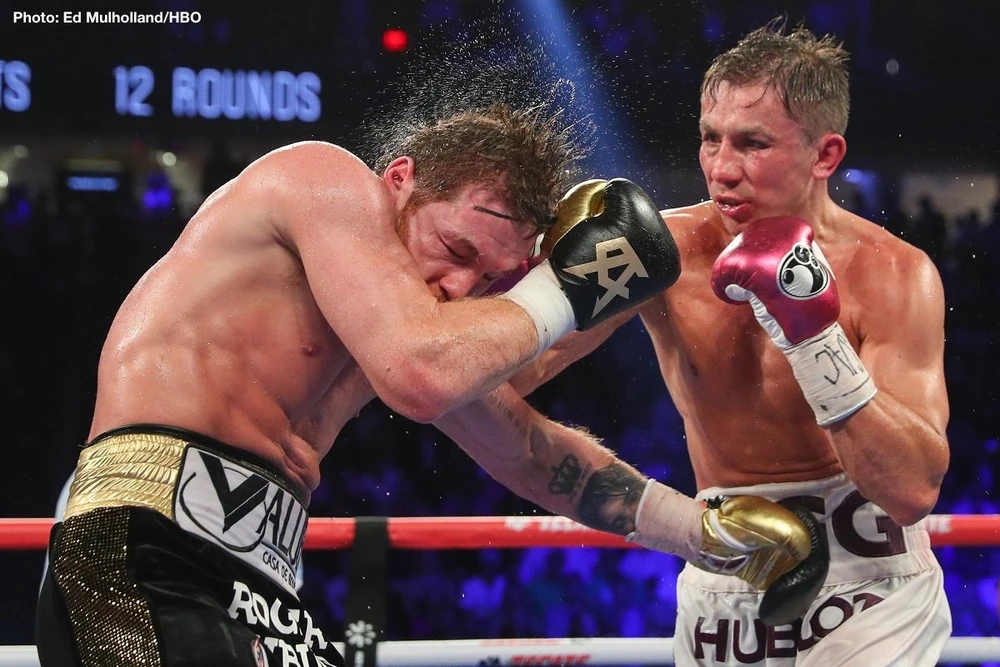 Golovkin (phải) sẽ đối đầu với Canelo lần thứ 3 vào tháng 5 năm sau