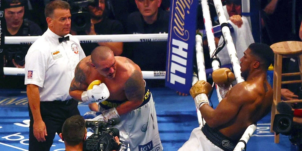 Usyk đánh bại AJ, sau đó được Vitali chúc mừng