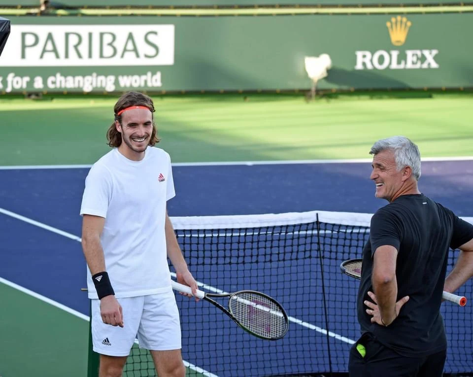 Tsitsipas tập luyện ở Indian Wells 2021