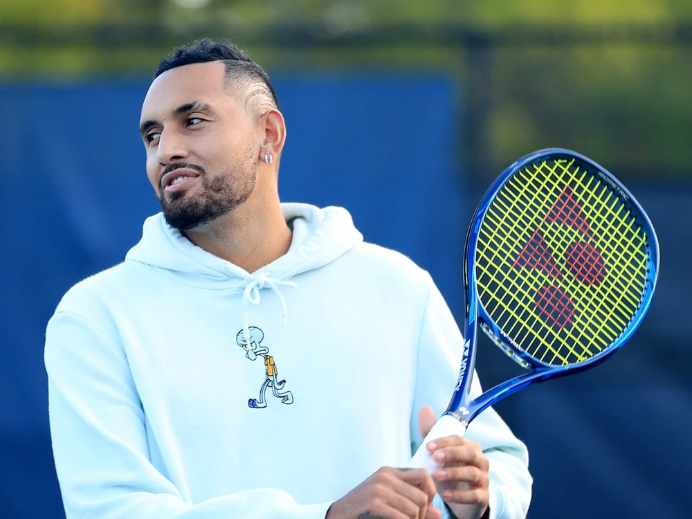 Kyrgios trên sân tập gần đây