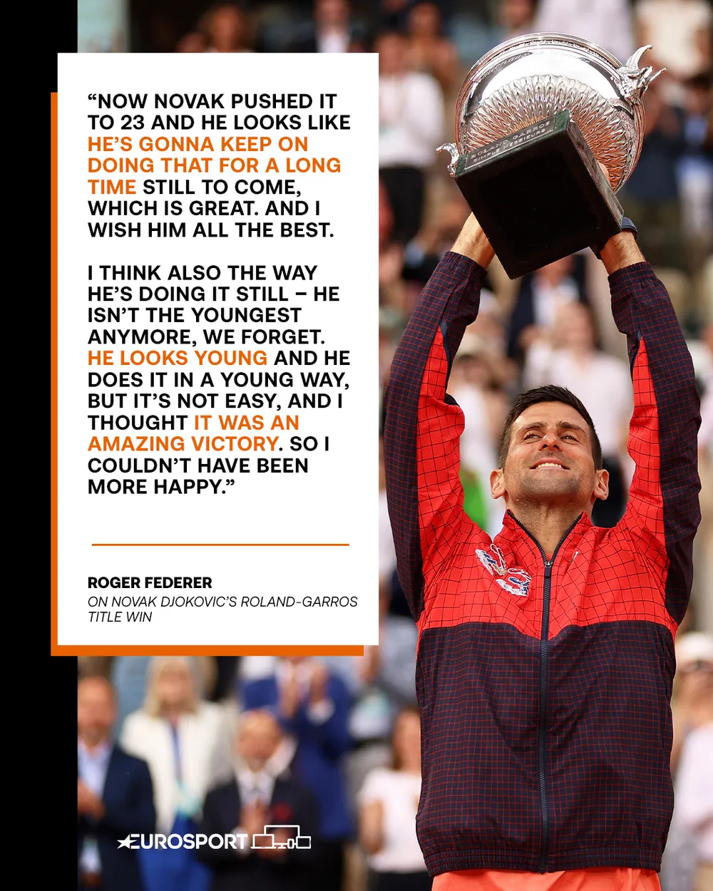 Lời nhắn gửi của Federer dành cho Djokovic