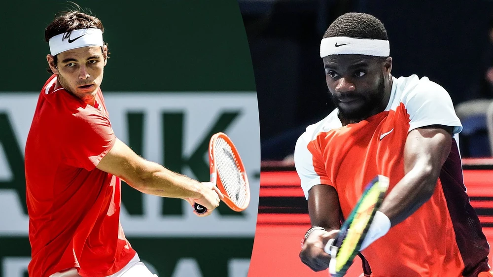 Tiafoe (phải) vs Fritz ở bán kết đơn nam "toàn Mỹ"