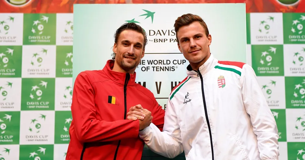 Fucsovics (phải) đại diện cho Hungary ở đấu trường Davis Cup