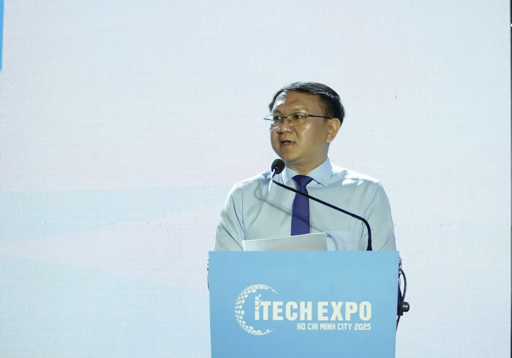 Giám đốc Sở KH-CN TPHCM Lâm Đình Thắng phát biểu tại sự kiện. Ảnh: THIÊN PHÁT IMG_1227.jpg