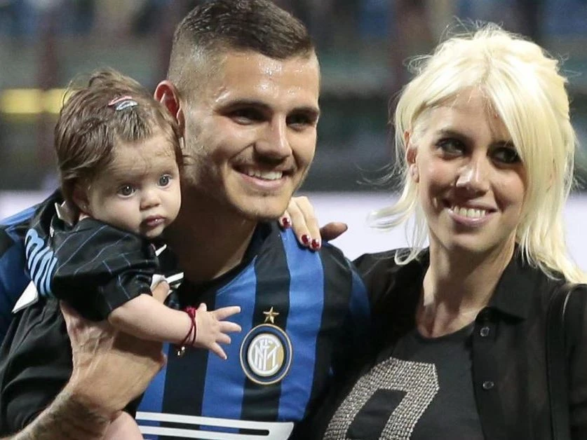 Mauro Icardi (Inter) và người đại diện Wanda Nara. Ảnh: Getty Images.