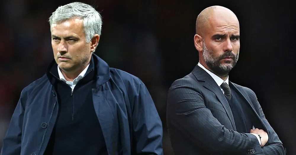 Jose Mourinho và Pep Guardiola. Ảnh Getty Images.