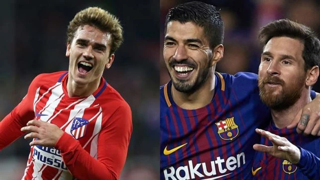 Messi và Suarez sẽ chào đón Griezman (trái)