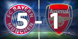 阿森納1-5遭拜仁雙殺出局