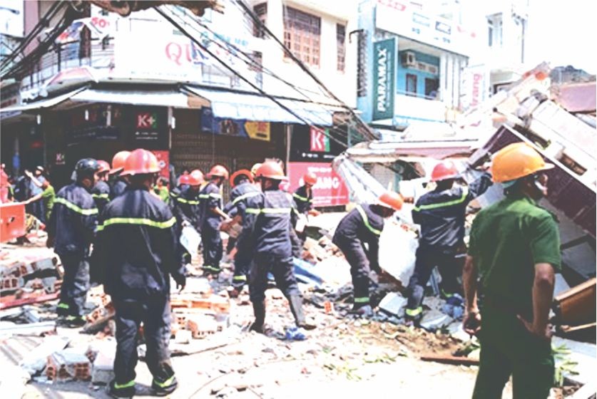 樓宇倒塌現場。（圖片來源：互聯網）