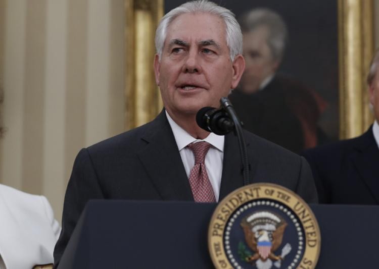 蒂勒森3日在國務院全體員工的講話中。（圖源：互聯網）