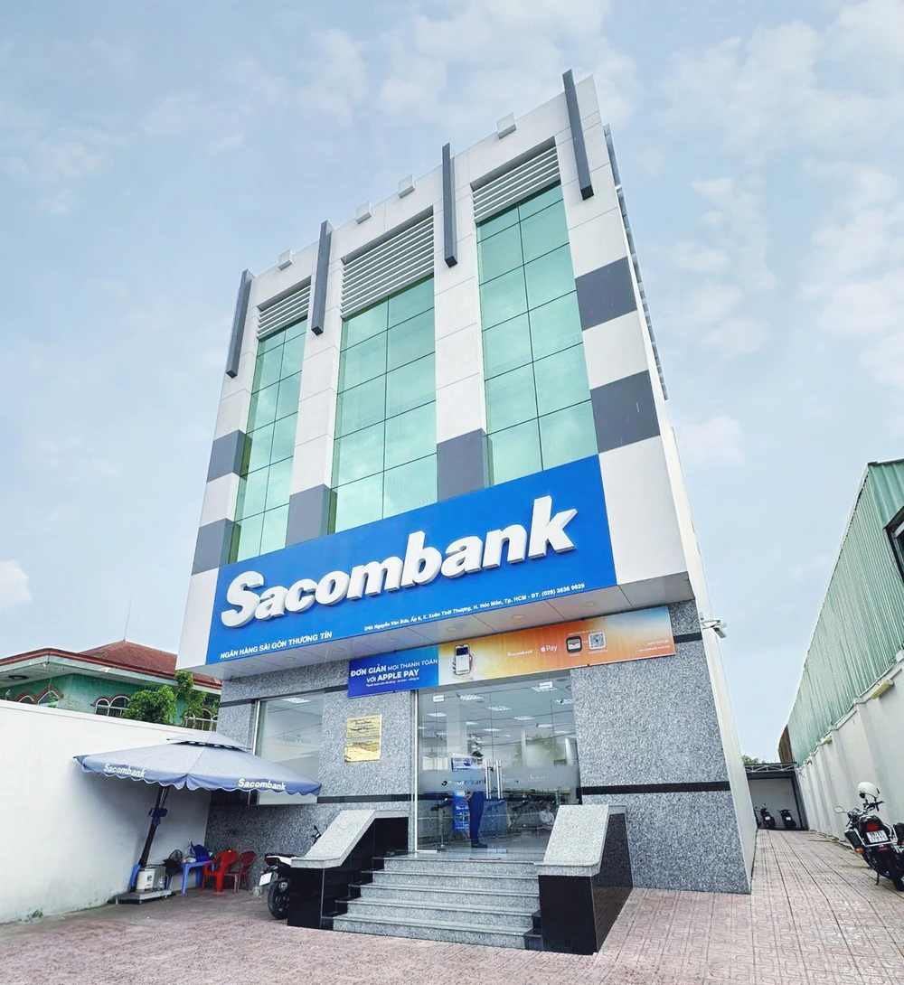 Phòng giao dịch Nhị Xuân, trực thuộc Chi nhánh Hóc Môn, của Ngân hàng TMCP Sài Gòn Thương Tín (Sacombank) 