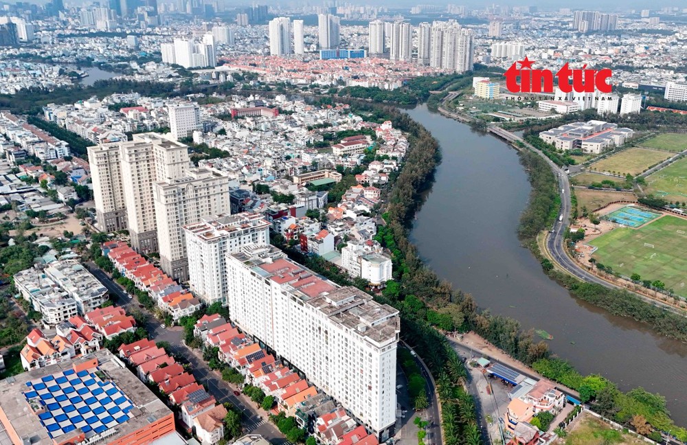 位于胡志明市新美坊的各栋公寓。