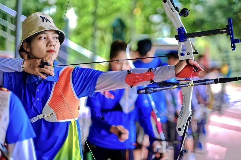 Thanh Nhi đã tích lũy nhiều kinh nghiệm và sẵn sàng chinh phục các giải bắn cung quốc tế cùng đội tuyển quốc gia. Ảnh: T.NHI