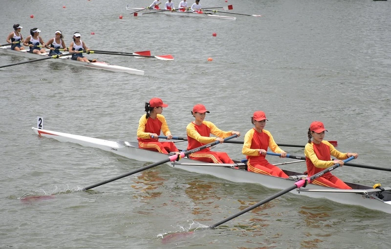 Các VĐV đua thuyền rowing là những người thi đấu đầu tiên tại Đại hội thể thao toàn quốc năm nay. Ảnh: TCTDTT