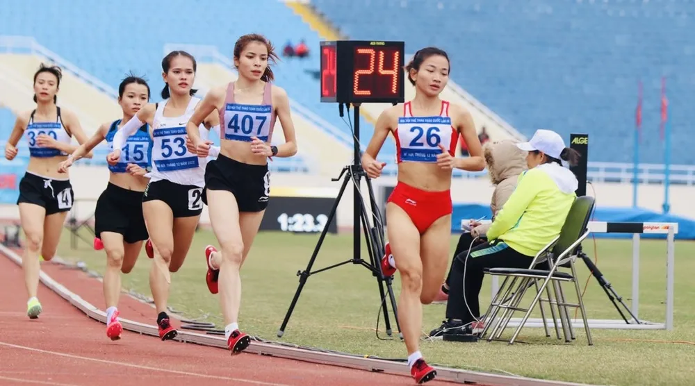 VĐV Nguyễn Thị Oanh thi đấu xuất sắc kỳ Đại hội năm nay. Ảnh: LƯỢNG LƯỢNG