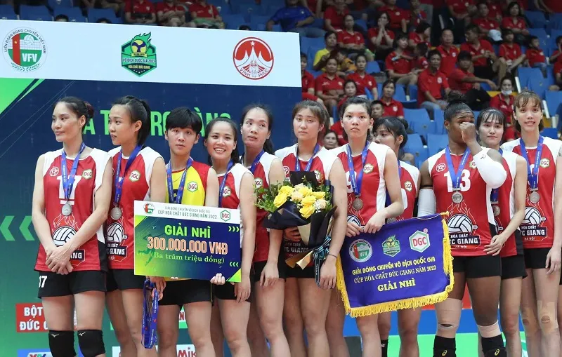 Đội bóng chuyền nữ Hóa chất Đức Giang HN đang quyết tâm để hướng tới ngôi vô địch quốc gia sau khi đã 3 lần về nhì. Ảnh: T.THẢO Đội bóng chuyền nữ Hóa chất Đức Giang HN đang quyết tâm để hướng tới ngôi vô địch quốc gia sau khi đã 3 lần về nhì. Ảnh: T.THẢO