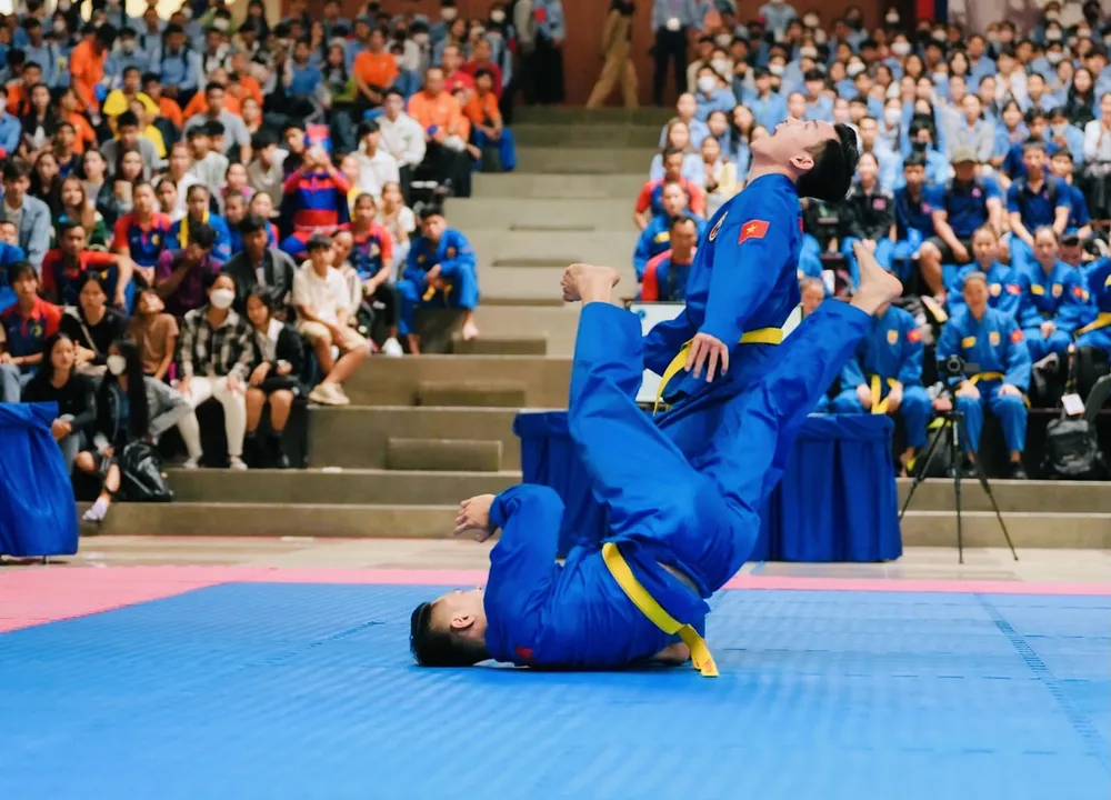 VĐV đã tranh tài tại giải vovinam vô địch Đông Nam Á 2023. Ảnh: CAMSOC