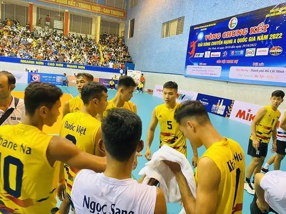 Đội nam Trà Vinh đặt quyết tâm phải lọt vào vòng chung kết giải hạng A toàn quốc năm nay. Ảnh: MINH CHIẾN