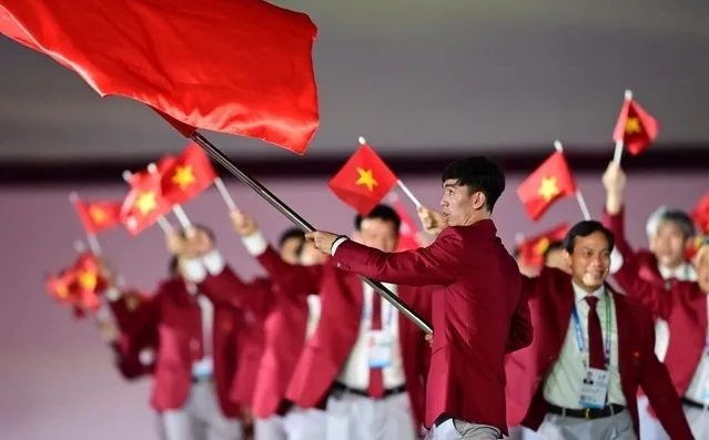 Huy Hoàng là một trong những gương mặt đang được xem xét để đảm nhiệm vai trò cầm cờ cho Đoàn thể thao Việt Nam. Ảnh: TCTDTT