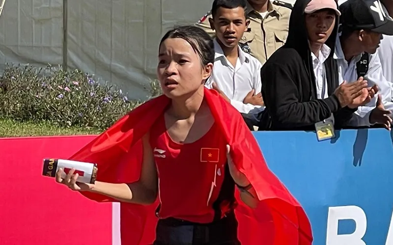 Lê Thị Tuyết đã nỗ lực và có được tấm HCB ở kỳ SEA Games đầu tiên trong sự nghiệp. Ảnh: ĐKVN