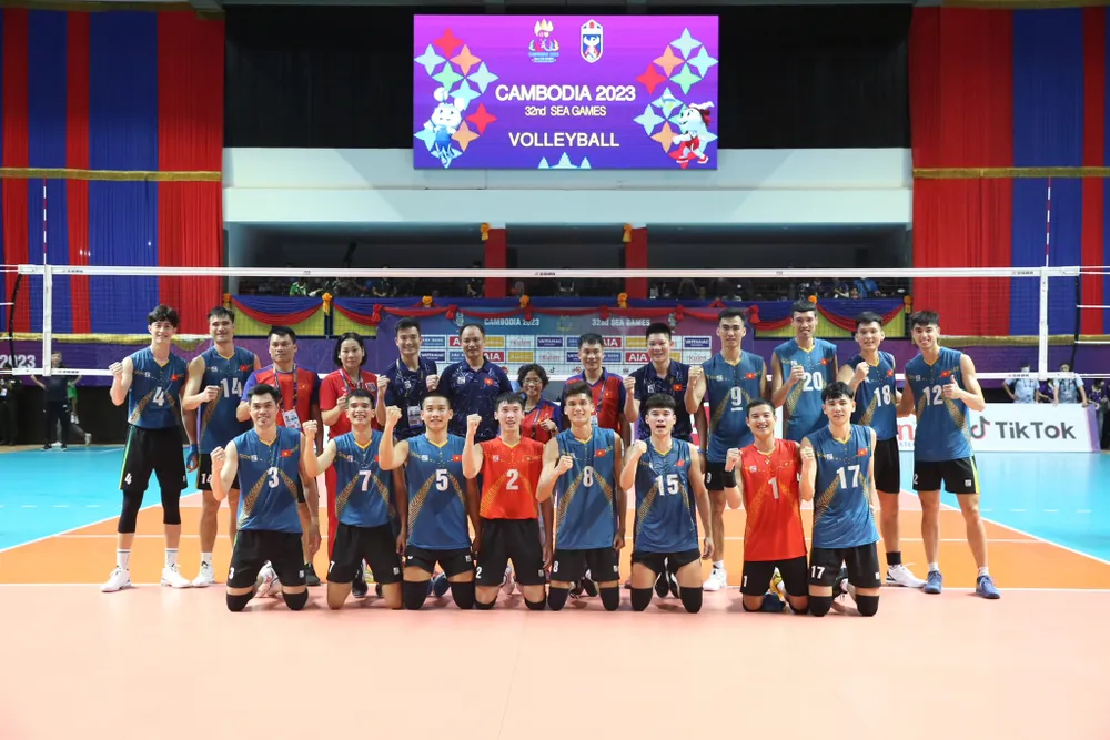 Đội tuyển bóng chuyền nam Việt Nam vừa giành HCĐ ở SEA Games 32 tại Campuchia. Ảnh: DŨNG PHƯƠNG Đội tuyển bóng chuyền nam Việt Nam vừa giành HCĐ ở SEA Games 32 tại Campuchia. Ảnh: DŨNG PHƯƠNG
