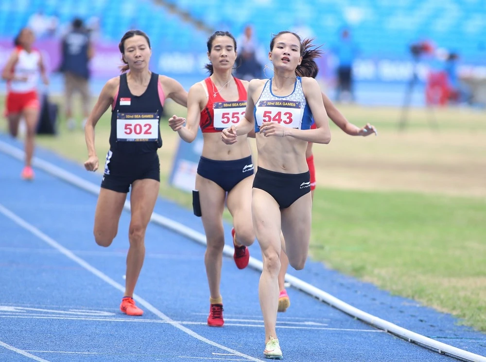 Thu Hà đã thi đấu tốt tại SEA Games 32 và bây giờ lần đầu được vào chung kết ở giải điền kinh vô địch châu Á. Ảnh: D.P