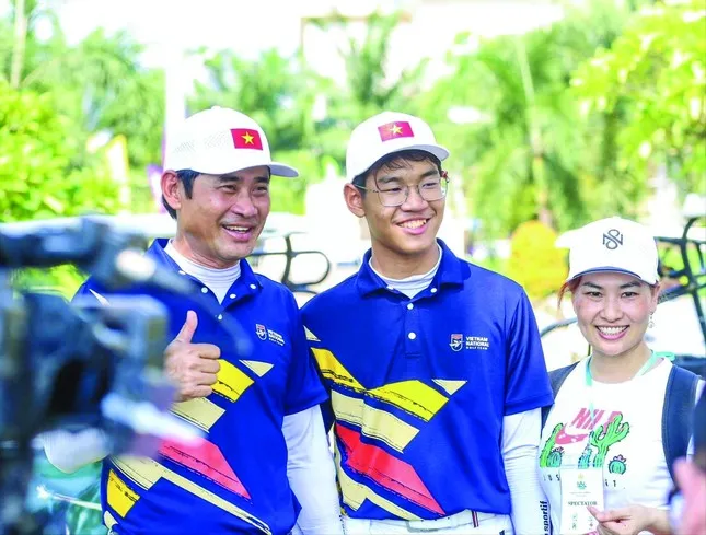 Lê Khánh Hưng đang học tập tại Mỹ nhưng sẽ tới Hàng Châu (Trung Quốc) thi đấu ASIAD 19 cùng đội tuyển golf Việt Nam. Ảnh: CỤC TDTT