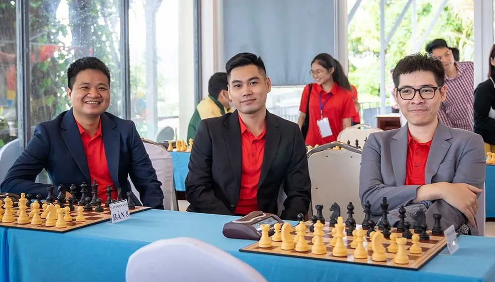 Các đại kiện tướng Lê Tuấn Minh, Trần Tuấn Minh thi đấu tại giải năm nay. Ảnh: VNCHESS