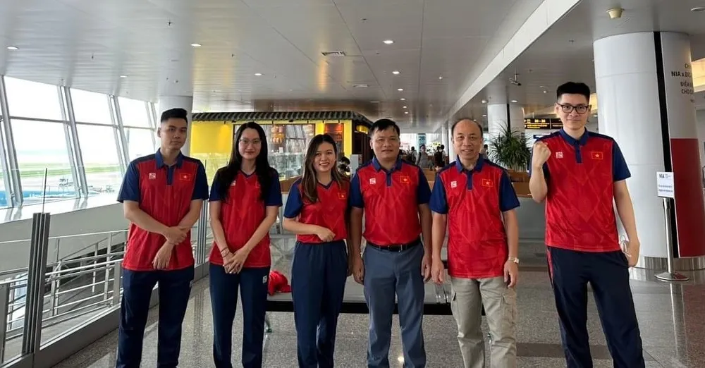 Ban huấn luyện đội tuyển cờ vua Việt Nam tự tin lên đường dự ASIAD 19. Ảnh: CHESSVN