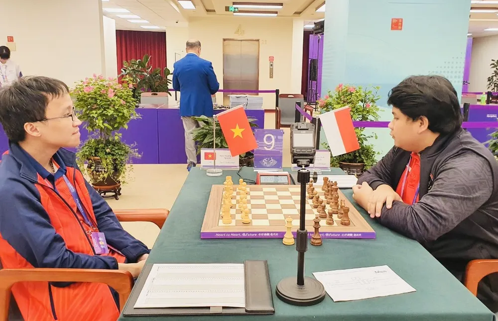 Nguyễn Ngọc Trường Sơn thi đấu tại ASIAD 19. Ảnh: MINH MINH Nguyễn Ngọc Trường Sơn thi đấu tại ASIAD 19. Ảnh: MINH MINH