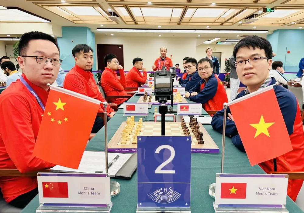 Lê Quang Liêm đang nỗ lực thi đấu tại ASIAD 19 để giành huy chương cho cờ vua Việt Nam. Ảnh: MINH MINH