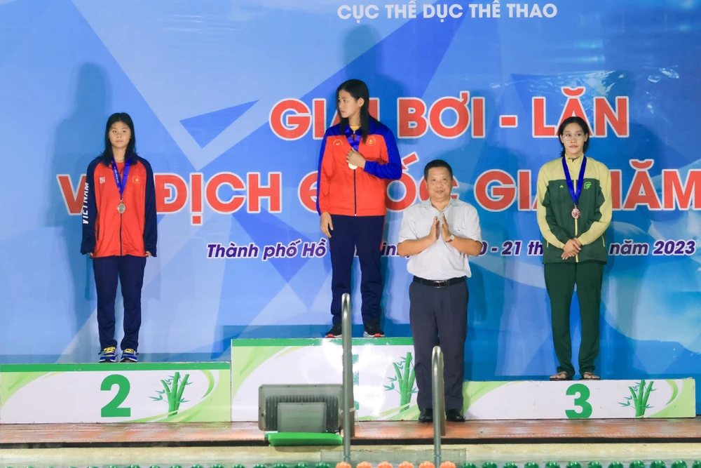 Thúy Hiền là người đạt được phong độ tốt tại giải bơi vô địch quốc gia 2023. Ảnh: HCMSWIMMING