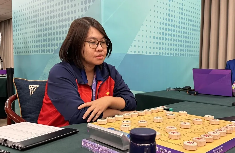 Kỳ thủ Nguyễn Thị Thanh An giành HCB tại ASIAD 19 khi ở tuổi 47. Ảnh: ĐOÀN TTVN Kỳ thủ Nguyễn Thị Thanh An giành HCB tại ASIAD 19 khi ở tuổi 47. Ảnh: ĐOÀN TTVN