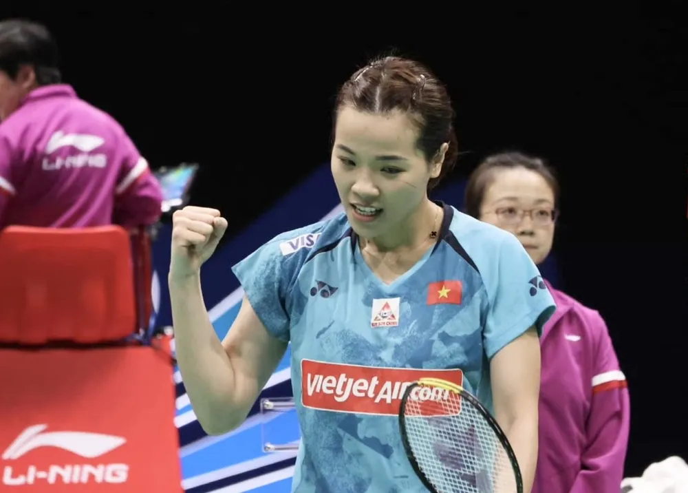 Thùy Linh có chiến thắng tại vòng 2 đơn nữ giải Masters Trung Quốc 2023. Ảnh: CHINA MASTERS 